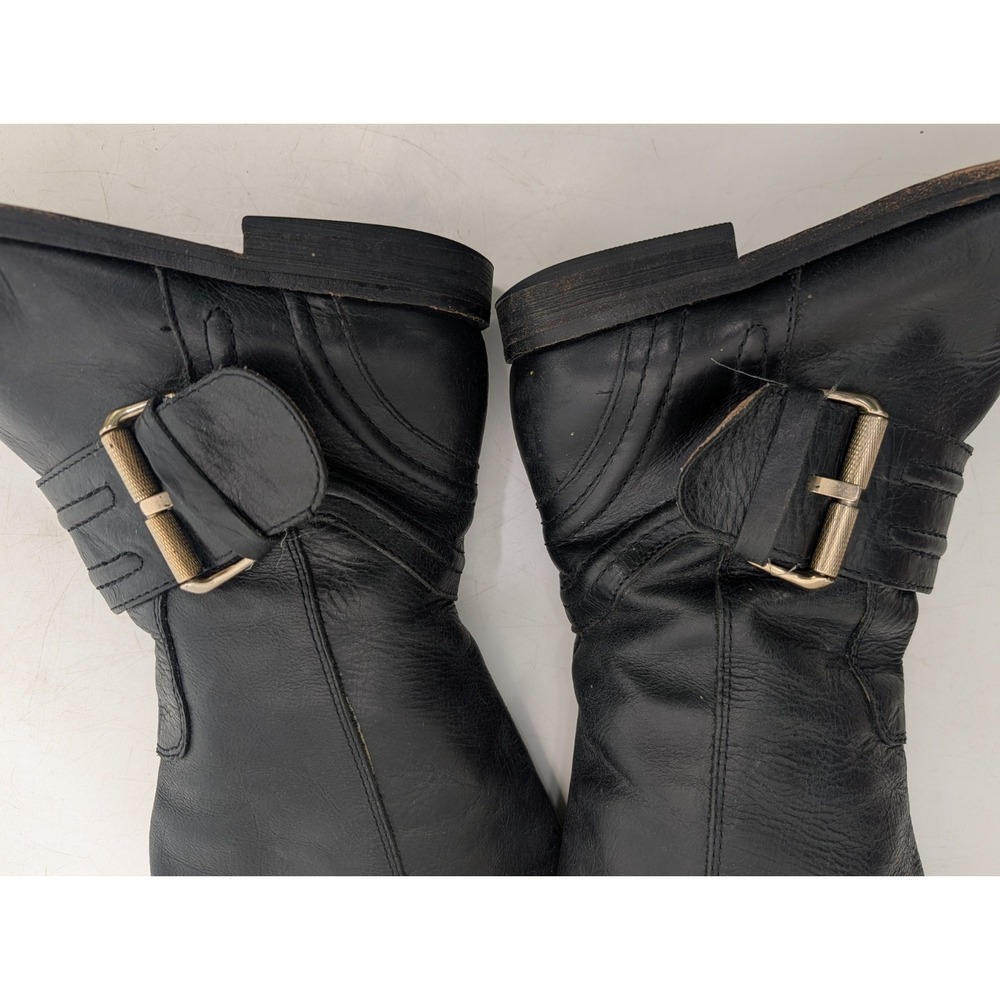 Lucchese 🐎Kaylee Buckle Boot Black Leather Biker Equestrian Riding - size 6.5 - Picture 12 of 15